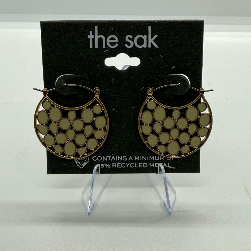 The Sak Gold Patterned Earrings - Picture 4 of 5